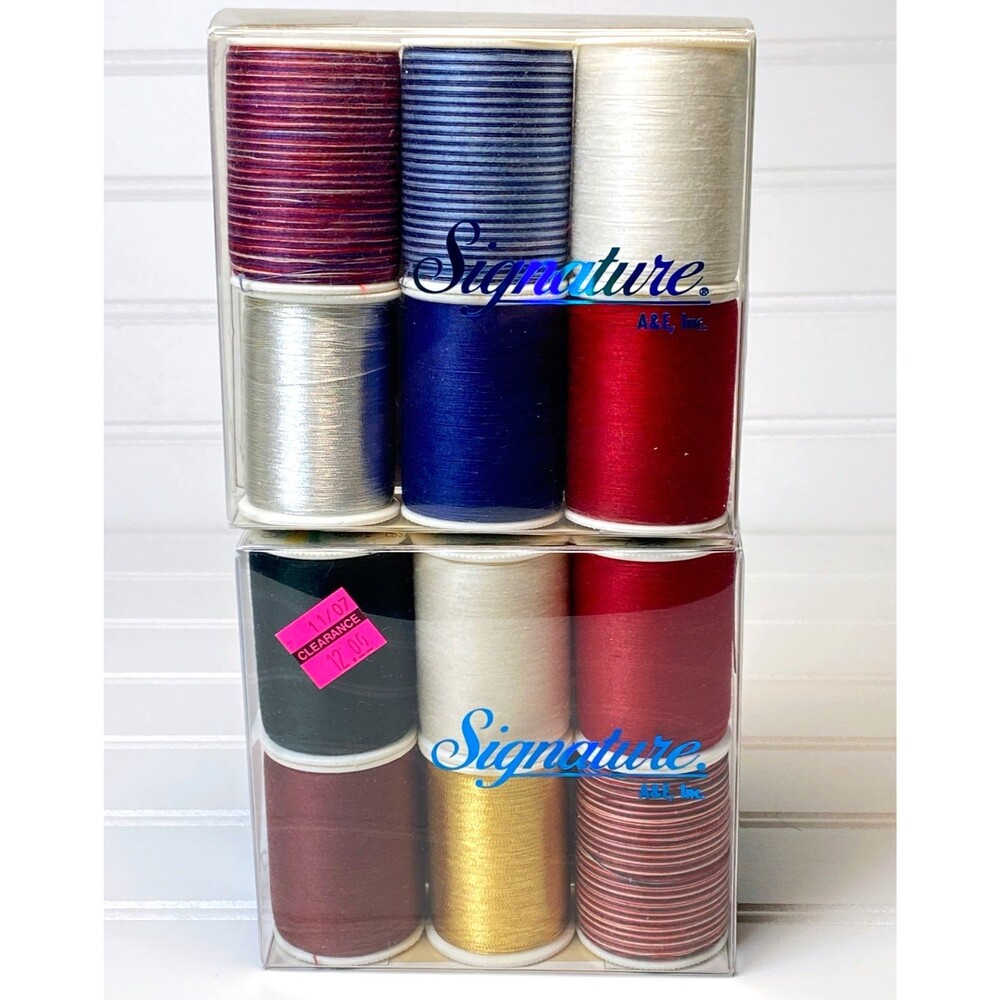Signature A&E Quilting Cotton Thread 12 Spools Holiday America Colors 9921 9920